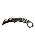 "Wartech" Silver & Black Assisted Opening Karambit (3cr13 Steel)